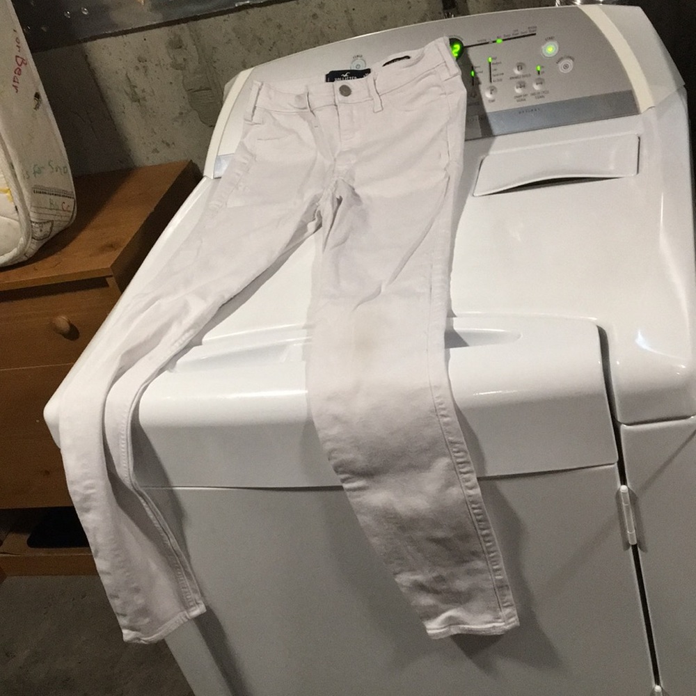 White jean leggings